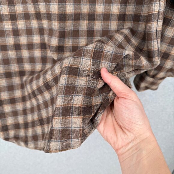 Pendleton Mens VTG Button Front Shirt Size L Brown Plaid Woolen Mills USA Oregon - Picture 7 of 13